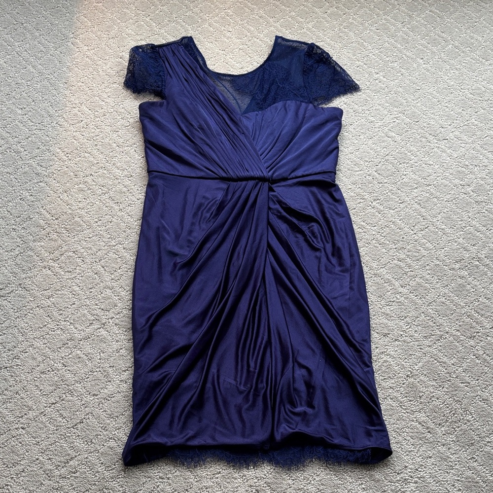 BCBGMaxAzria Deep Blue Draped Cocktail Dress